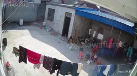 Girl ends up with monstrous bump on forehead after getting struck while jumping on shovel