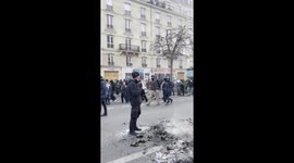 More than one million people took to the streets in Paris and other French towns as part of countrywide protests over proposals to raise the retirement age. Eight of the largest unions participated in the strike over pension reforms. Police / French genda