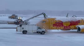 Snow Slams Rochester Airport in New York, USA