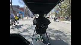 Timelapse or fast camera tour by bike taxi of the Historic Center, Central Alameda and Reforma in Mexico City