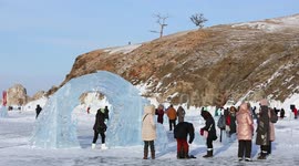 Ice sculpture festival takes place on world's oldest and deepest lake in Russia