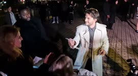 Barry Keoghan and other celebrities arrival at the Burberry fashion show in East London's Victoria Park
