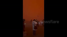 Chinese city enveloped in orange blanket as ferocious sandstorm sweeps through