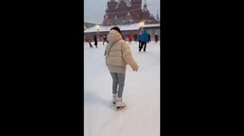 Skater's collision: ice mishap in Moscow