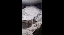 Unexpected snow invasion: resident wakes up to snowy bathroom surprise