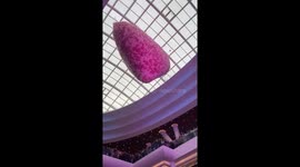 Shopping center's spectacular Valentine's Day balloon drop in Moscow