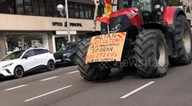 Thousands of farmers in tractors descend on Madrid in protest over EU policies