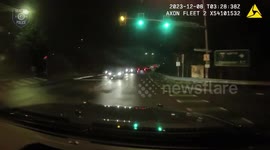 Suspect's Car Flipping Over and Landing on Police Car in Seattle, WA, USA