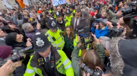 Stella Assange leaves High Court in London