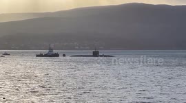 United Kingdom Submarine HMS Triumph on Loch Long in Argyll Scotland