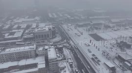 Snow-covered scenery in Xi'an, China