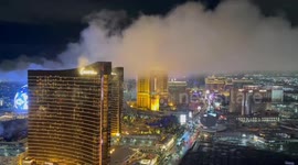 US: Las Vegas Sees Rare Weather Phenomenon As Dense Fog Envelops Desert City