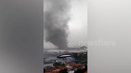 Violent tornado smashes into dozens of homes in Indonesia