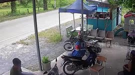 Out-of-control pickup track crashes into roadside stall