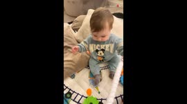 Dad and baby boy's endearing Harry Potter showdown is a magical moment