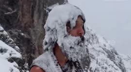This devotee has spent hours in the snow every day for 22 years to meditate