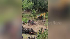 Truck plunges off ravine killing 15 and injuring two in the Philippines