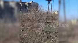 Russian troops raise flag on city administration building in Avdiivka