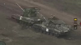 Ukrainian Kamikaze drones destroy Russian war machines on the battlefield