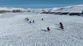 Sheep snatching on horseback in China's Xinjiang