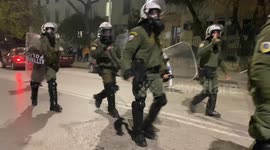 Tear gas and petrol bombs thrown as protest against stricter criminal code erupts in Greece