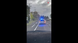 Driver shares a video of him tailing a Police Chase car chain *Hilarious*