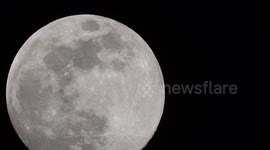 Stunning almost full Snow Moon lights sky above Kent, UK