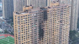 A fire broke out in a residential area in Nanjing, China