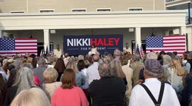 Republican Presidential Candidate Nikki Haley Holds Campaign Rally in Georgetown, USA