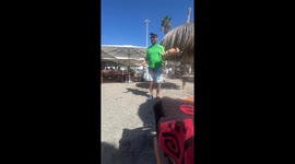 Chill dude has a fun way of selling his Chicken Burgers and entertaining people