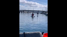 Paddleboarding With Upside-Down Paddle