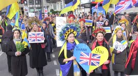 Thousands march through London in support of Ukraine on 2-year anniversary of Russia's invasion