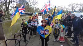 Rallies across the UK are held to mark the 2nd anniversary of the full-scale Russian invasion of Ukraine, London, UK