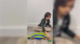 School boy sets out to beat world record with Rubik's Cube portraits of famous faces
