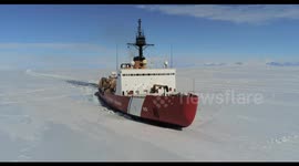Coast Guard Cutter Polar Star Breaks Through Ice in Operation Deep Freeze 2024 in Antarctica