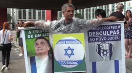 Protest Denouncing Lula's Statement Regarding Israel in Sao Paulo, Brazil