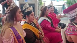 Plus-size beauty pageant held outside a McDonald's branch in Thailand