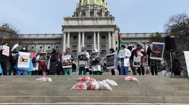 Healthcare Workers Rally for Palestine in Harrisburg, PA, USA