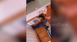 94-year-old grandad can't hold back his tears when grandson tell him 'he loves him very much'