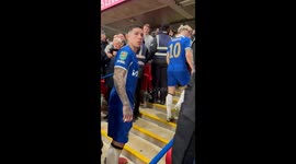 Furious Enzo Fernandez restrained as Liverpool fans taunt him over Carabao Cup final defeat