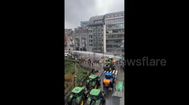 Belgium: Protesting Farmers Arrive At EU Capital Brussels With Tractors