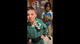 Mum can't help but laugh as son and friend's attempt at beatboxing