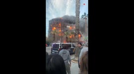 Building enveloped in ragging flames from inside and outside *Terrible Fire incident*