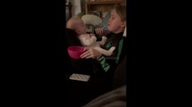 Sister tears up on her baby sister's heartily laughing *Heartwarming Video*