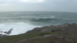 A generic video of waves crashing onto the rocks at Towan Head Newquay