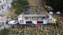Thousands line streets of Sao Paulo in support of former president Jair Bolsonaro