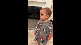 Niece adorably rocks fake eyelashes