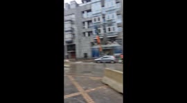 Protesting farmers driving tractors met with police roadblock in Brussels