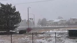 Snowstorm strikes Aurora: heavy band blankets the area