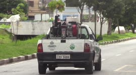 Health agents raise awareness on combatting the Dengue mosquito in Osasco, Brazil